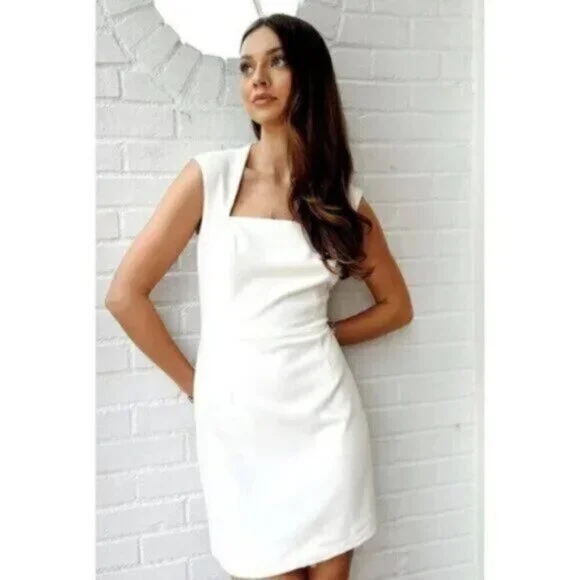 FRENCH CONNECTION Ruth Whisper A-Line Dress in Summer White Size US 2 - Picture 11 of 12